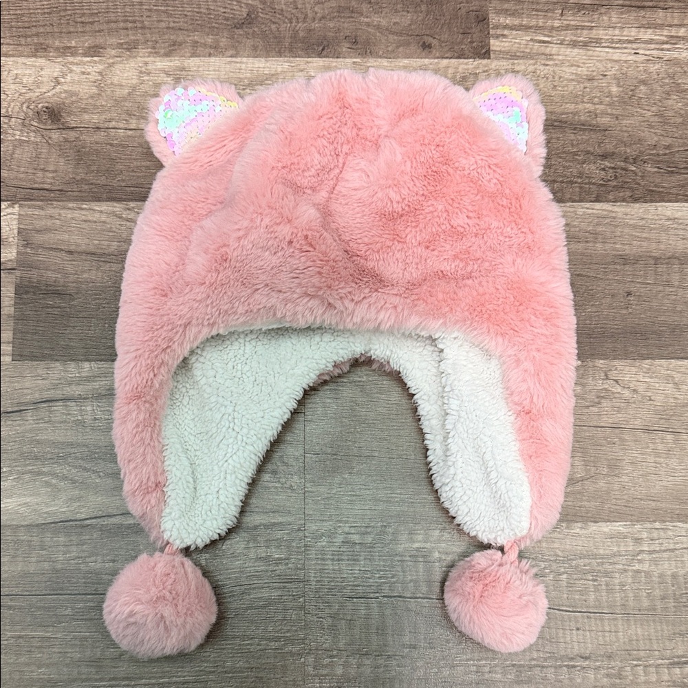 The‎ Children's Place Pink Fuzzy Kids Winter Hat